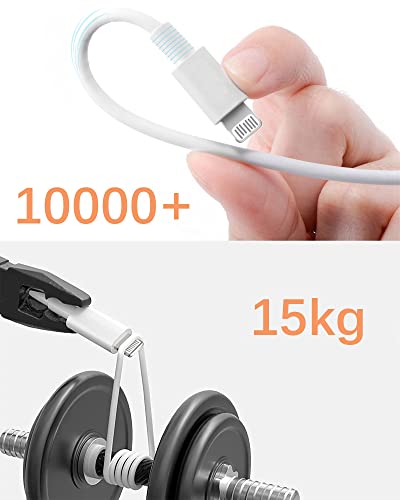 Ellies Apple MFi Certified iPhone Charger Cord 1M Lightning Cable Fast Charging High Speed Data Sync USB Cable Compatible with iPhone 13/12/11 Pro Max/XS MAX/XR/XS/X/8/7/Plus/6S iPad AirPods, white - Safqqa Egypt