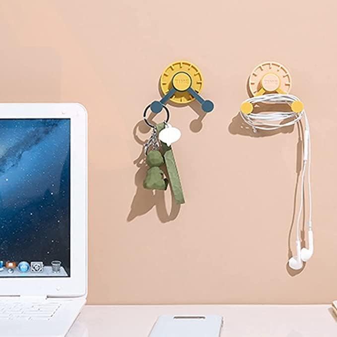 Traceless Adhesive Wall Hooks: no drilling, no traces, back door holder, clock shape, 4 pack, assorted colors (7.3 x 5 cm), now available in prime shop