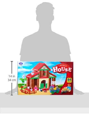 Yong Fa 222-H05 Farm Shaped Building Blocks - 84 Pieces