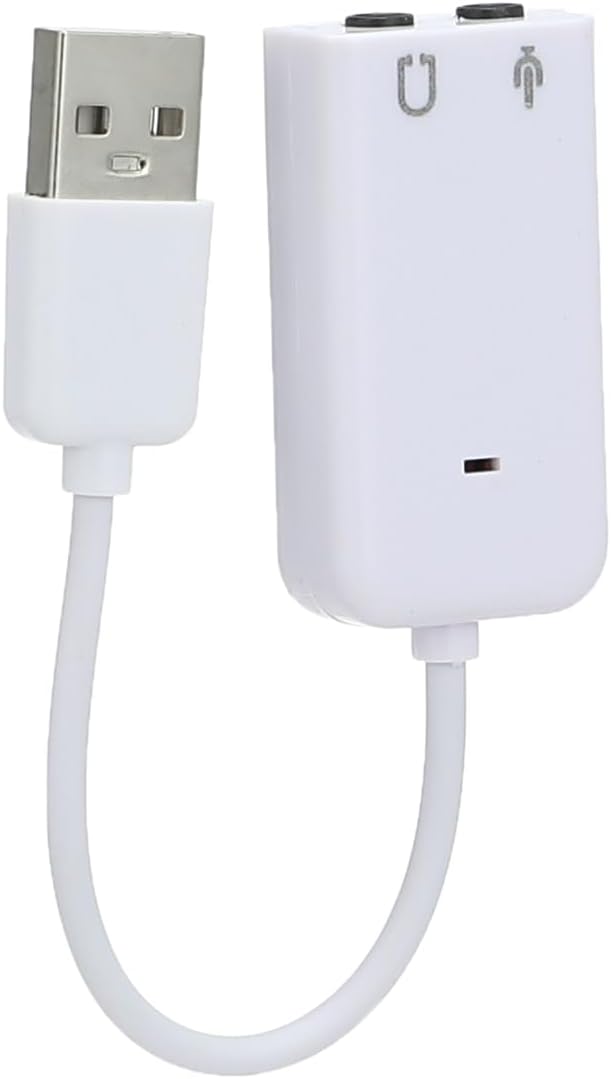 محول الصوت الخارجي Generic 7.1 Channel USB مع ميكروفون (أبيض) -محول الصوت الخارجي Generic 7.1 Channel USB مع ميكروفون (أبيض) 