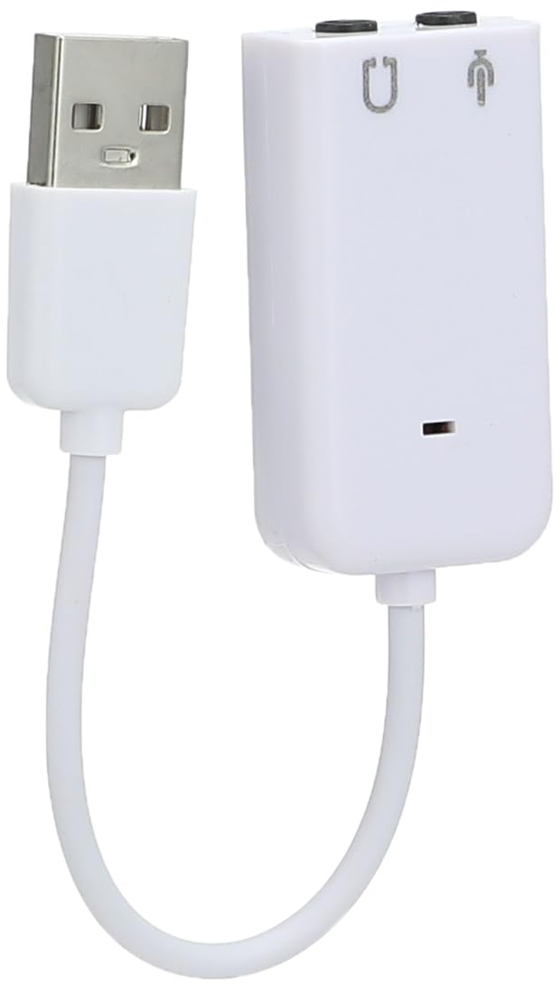 محول الصوت الخارجي Generic 7.1 Channel USB مع ميكروفون (أبيض) -محول الصوت الخارجي Generic 7.1 Channel USB مع ميكروفون (أبيض) 