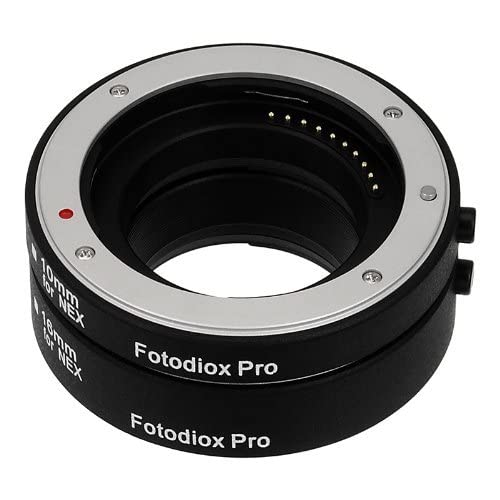 فوتوديوكس مجموعة انبوب تمديد ماكرو اوتوماتيك لنظام كاميرا سوني اي ماونت (ان اي اكس) بدون مراة مع تركيز تلقائي (ايه اف) و تي تي ال اكسبوسور قريبة للغاية (10 ملم، 16 ملم)