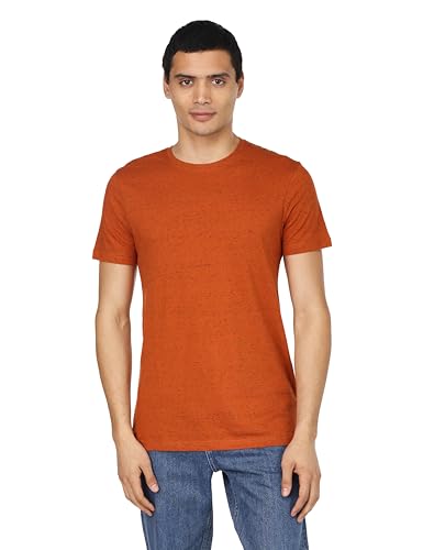 Ravin Men's Ribbed Crew Neck Solid Basic Cotton T-Shirt