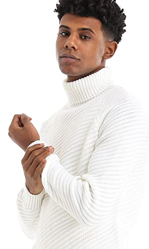 Ravin Men's Diagonal Ribbed Turtleneck Pullover Sweater