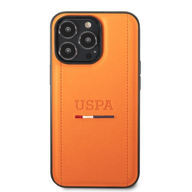 CG MOBILE USPA PU Leather Case With Tricolor Stitches & Initials Full Protection/Lightweight/Stylish/Anti-Drop Protection/Shock-Absorption Compatible With iPhone 14 Pro Max 6.7