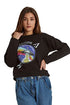 Premoda Women's Fancy Long Sleeve Cropped Sweatshirt with Print