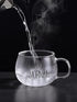 Transparent Glass Mug – “Good Morning” Design for Coffee & Tea