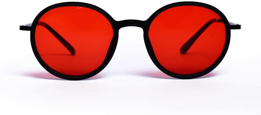 Vegas V2038 Round Sunglasses With Modern Design And Metal Frame For Unisex - Red