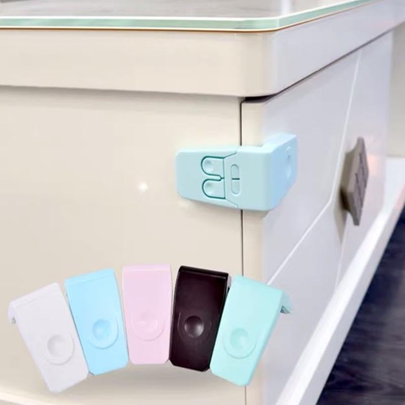 PrimeShop - Plastic Plastic Plastic Hook & Stick Lock 10 Pieces for Drawer/Refriderle/Cabinet/Door/Side Door Slider | Furniture Safety Lock for Kids – Safqqa Egypt