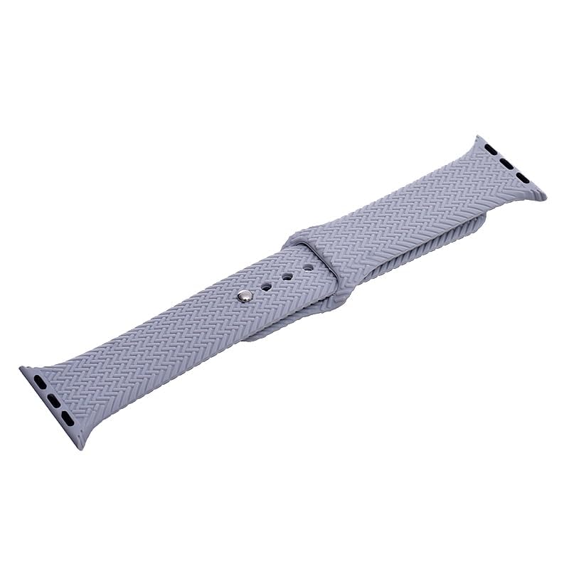 Generic Silicone Adjustable And Expandable Watch Strap With Zigzag Design For Unisex Compatible With Smart Watches 38/40/41MM - Gray
