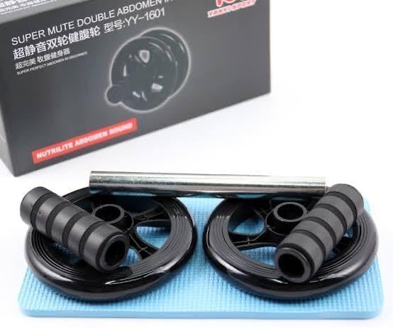 Abdominal Roller Wheel with Extra Thick Knee Mat - Body Strength Training Machine Gym Muscle Exerciser JSYP16