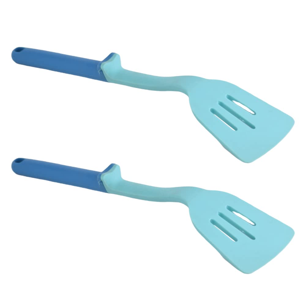 Silicon Leakage Turner With Plastic Handle For Kitchen Set Of 2 Pieces