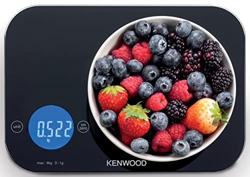 Kenwood Digital Kitchen Scale – 8kg/22lbs Capacity, Tempered Glass, Touch Control (WEP50.000BK)