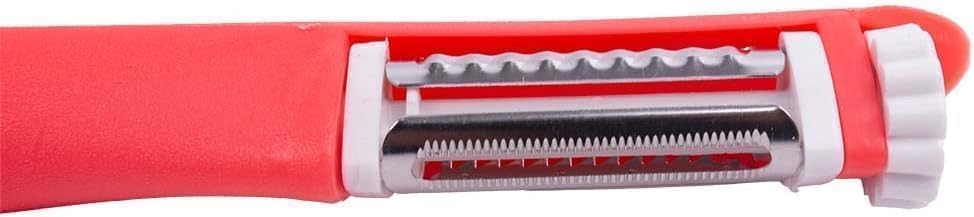 Generic Stainless Steel 3 Function Kitchen Peeler Plastic Handle Red White – Safqqa Egypt