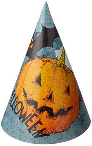 Party Pumpkin Print Bags Blowouts Forks Cups Plates Hats and Horns Set 71 Pieces - Multi Col - Safqqa Egypt