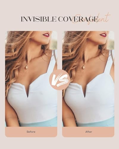 Amostby Nipple Covers for Women,2 Pairs Seamless Cakes Body Non Adhesive Silicone Bra,8CM Reusable Invisible Breast Petals with Travel Box - Safqqa Egypt