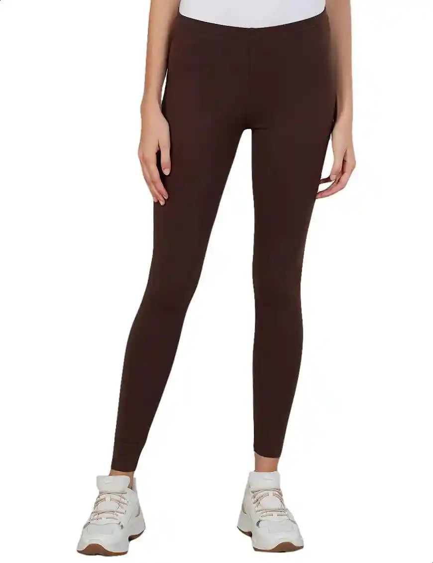 Splash Plain High-Waist Elastic Waist Leggings for Women S - Safqqa Egypt