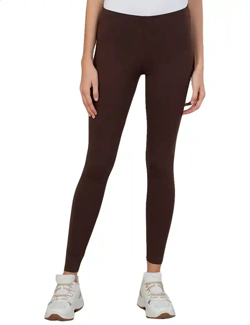 Splash Plain High-Waist Elastic Waist Leggings for Women S - Safqqa Egypt