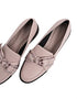 CHARLES & KEITH Embroidered Front Ribbon Round Toe Heeled Faux Leather Loafers for Women