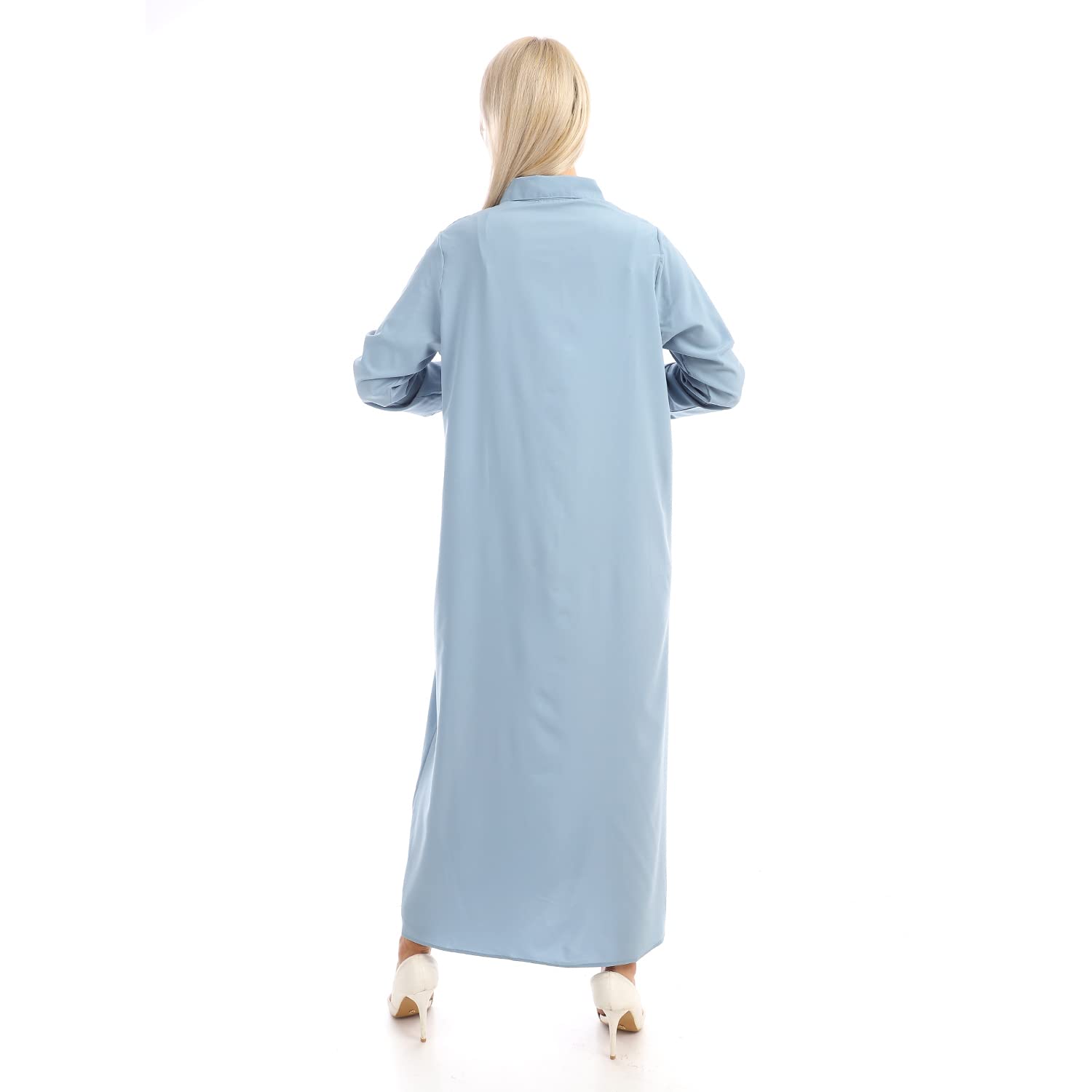 Jamila plain soft Long shirt dress For Women,Long shirt dress design for a modest and elegant silhouette.