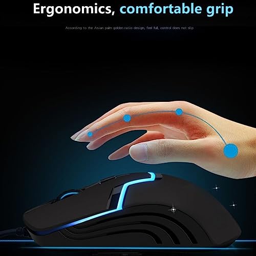 Mouse Wired Gaming Color LED Light DPI Control - Black