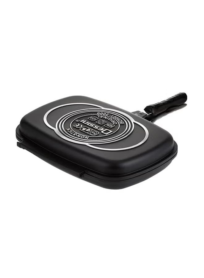 Aluminum Double Grill Pan Black 36cm
