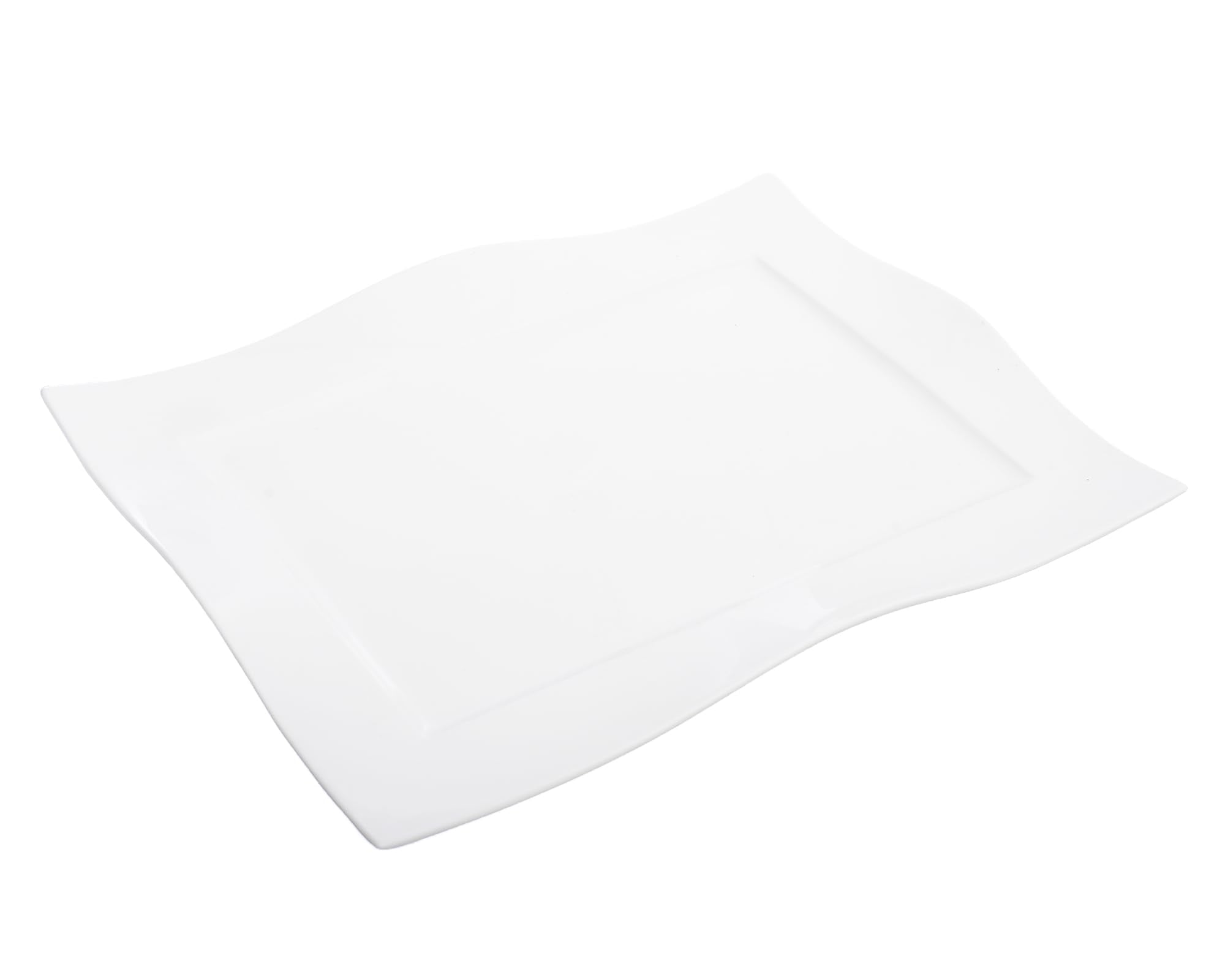 طبق تقديم مستطيل من البورسلين من Rosa بحجم 46 سم يتميز بتصميم أنيق ومتين مثالي لتقديم الأطباق الرئيسية أو المقبلات أو الحلويات. مصنوع من بورسلين عالي الجودة يجمع بين الجمال والقوة