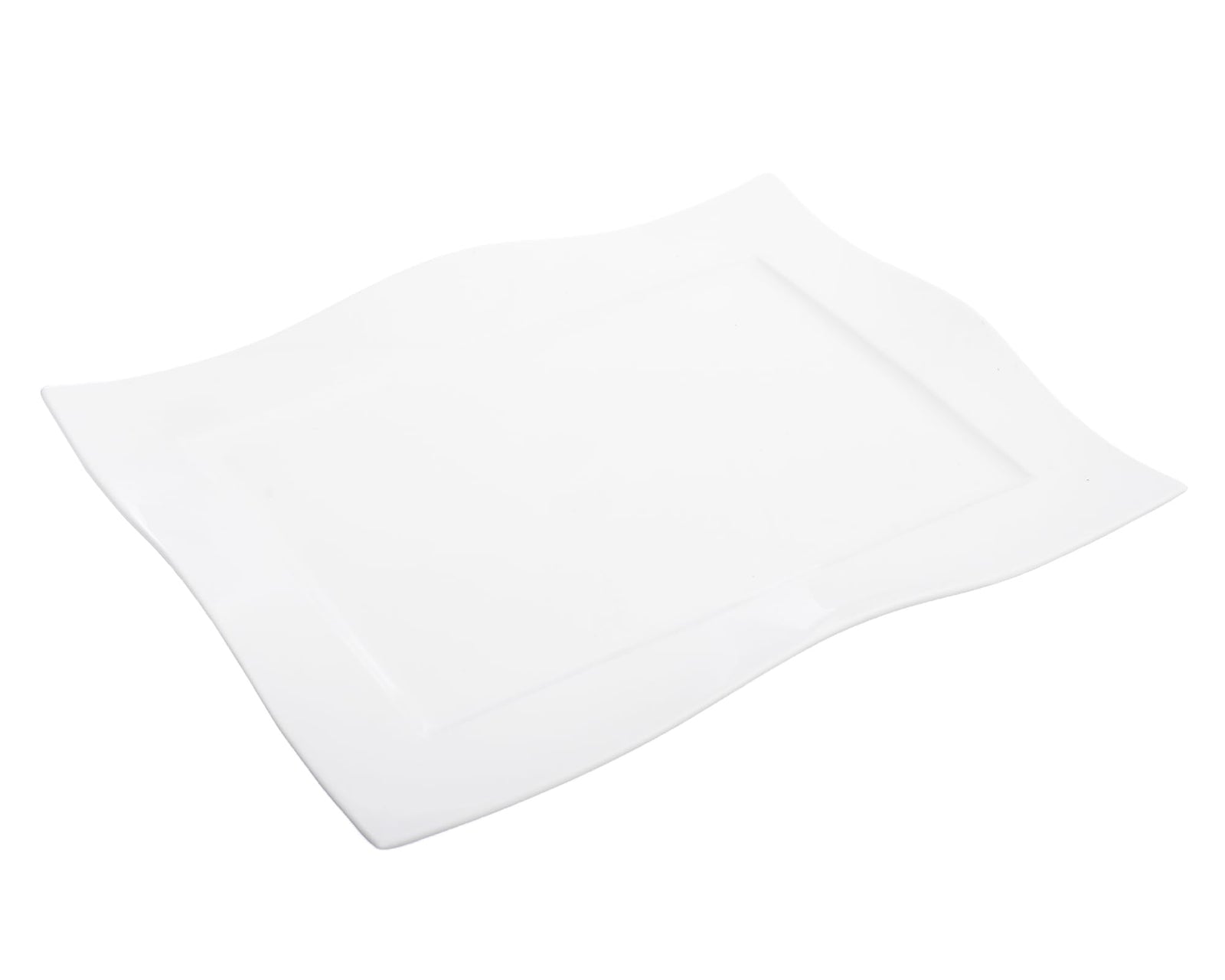 طبق تقديم مستطيل من البورسلين من Rosa بحجم 46 سم يتميز بتصميم أنيق ومتين مثالي لتقديم الأطباق الرئيسية أو المقبلات أو الحلويات. مصنوع من بورسلين عالي الجودة يجمع بين الجمال والقوة