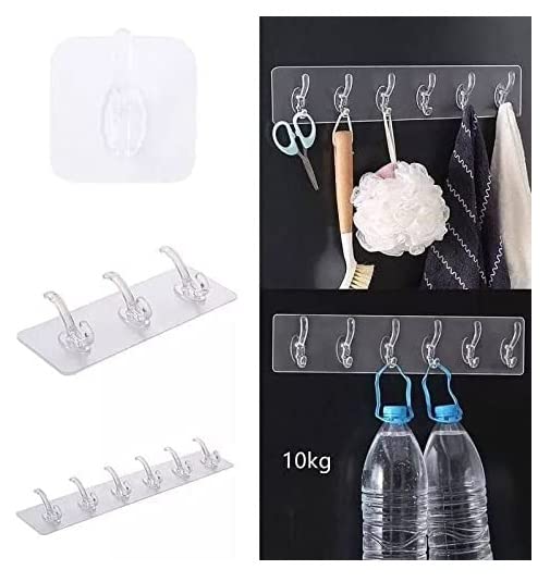 elyassin Silicone hanging flexible silicone hanger 6 hooks 15.7x3.25 inch