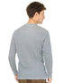 Offcliff Men's Striped Long Sleeve Henley Neck Top with Side Broderie