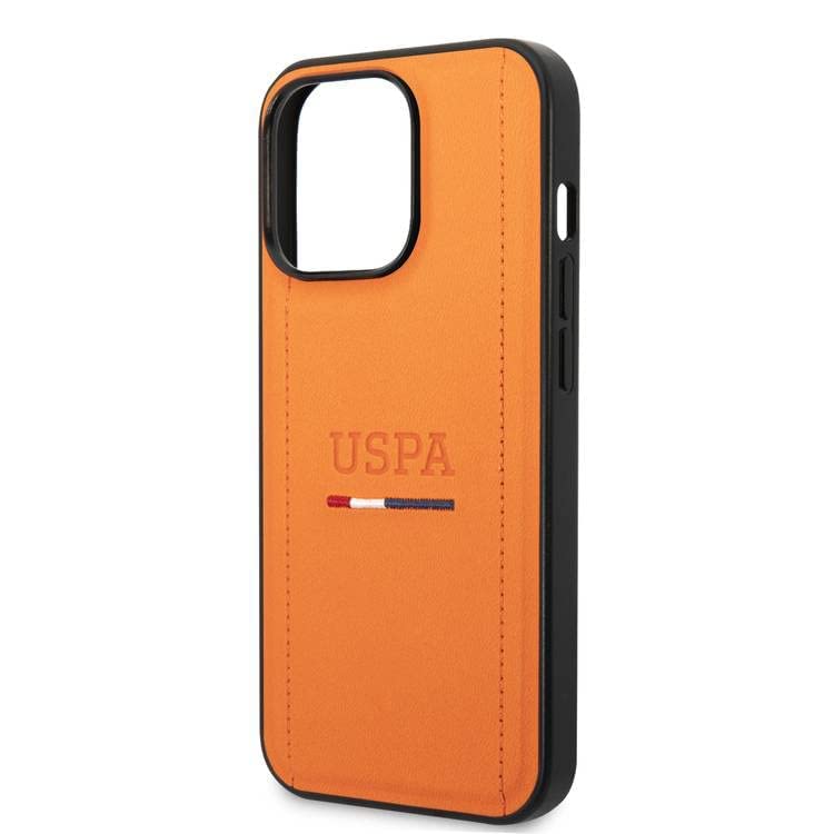 CG MOBILE USPA PU Leather Case With Tricolor Stitches & Initials Full Protection/Lightweight/Stylish/Anti-Drop Protection/Shock-Absorption Compatible With iPhone 14 Pro Max 6.7