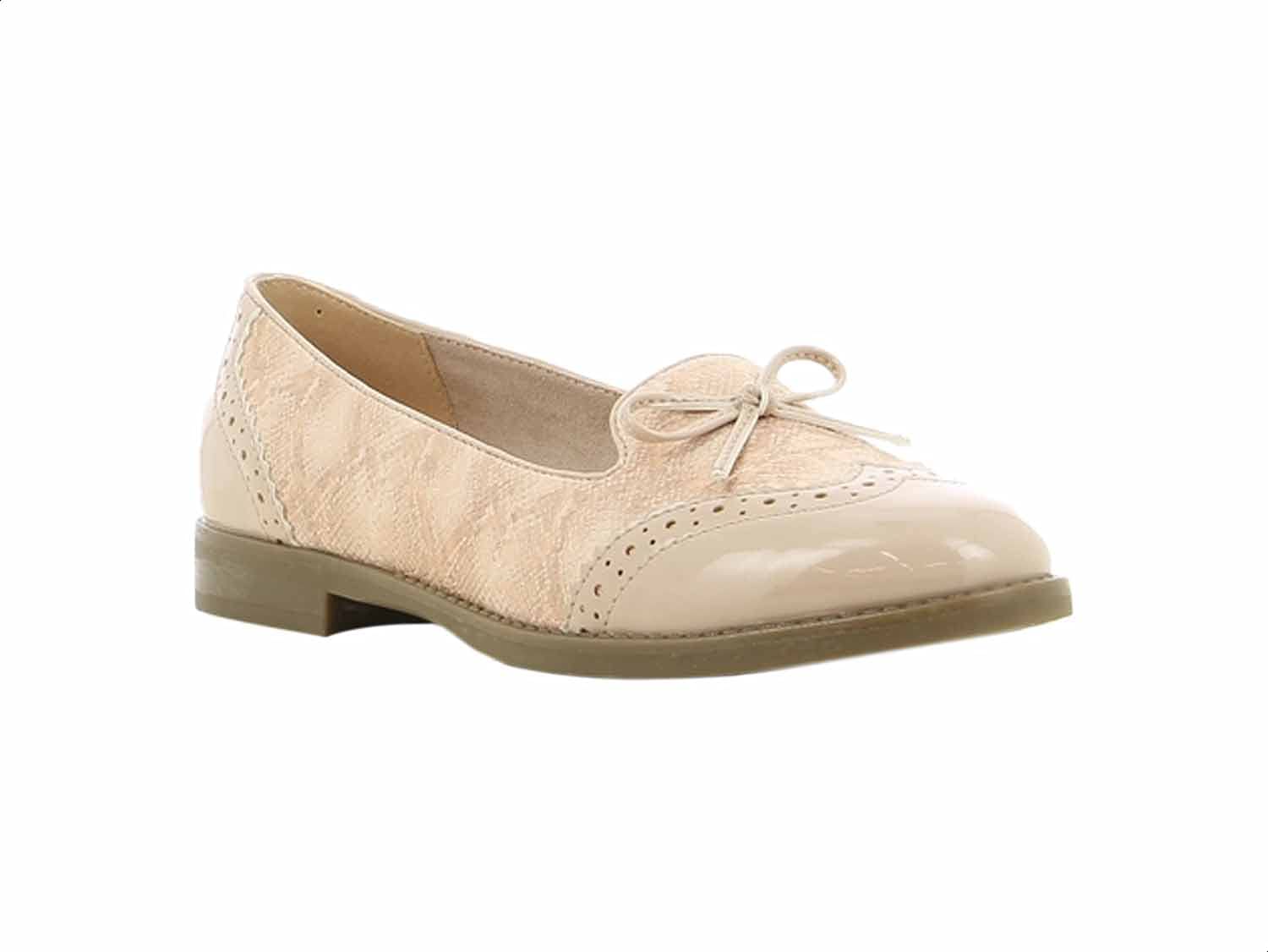 Sprox Moc-Toe Front Ribbon Detail Ballerina Shoes for Women