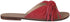 U By Misura Suede Knotted Strap FRinge-Trim Round-Toe Slide Slippers for Women - Red - 36 EU