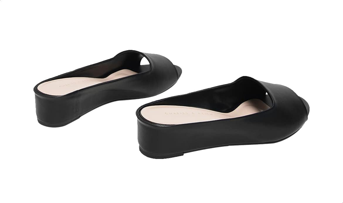 CHARLES & KEITH Faux Leather Solid Slides for Women