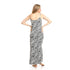 Kady Women Deep Round Neck Zebra Long Nightgown