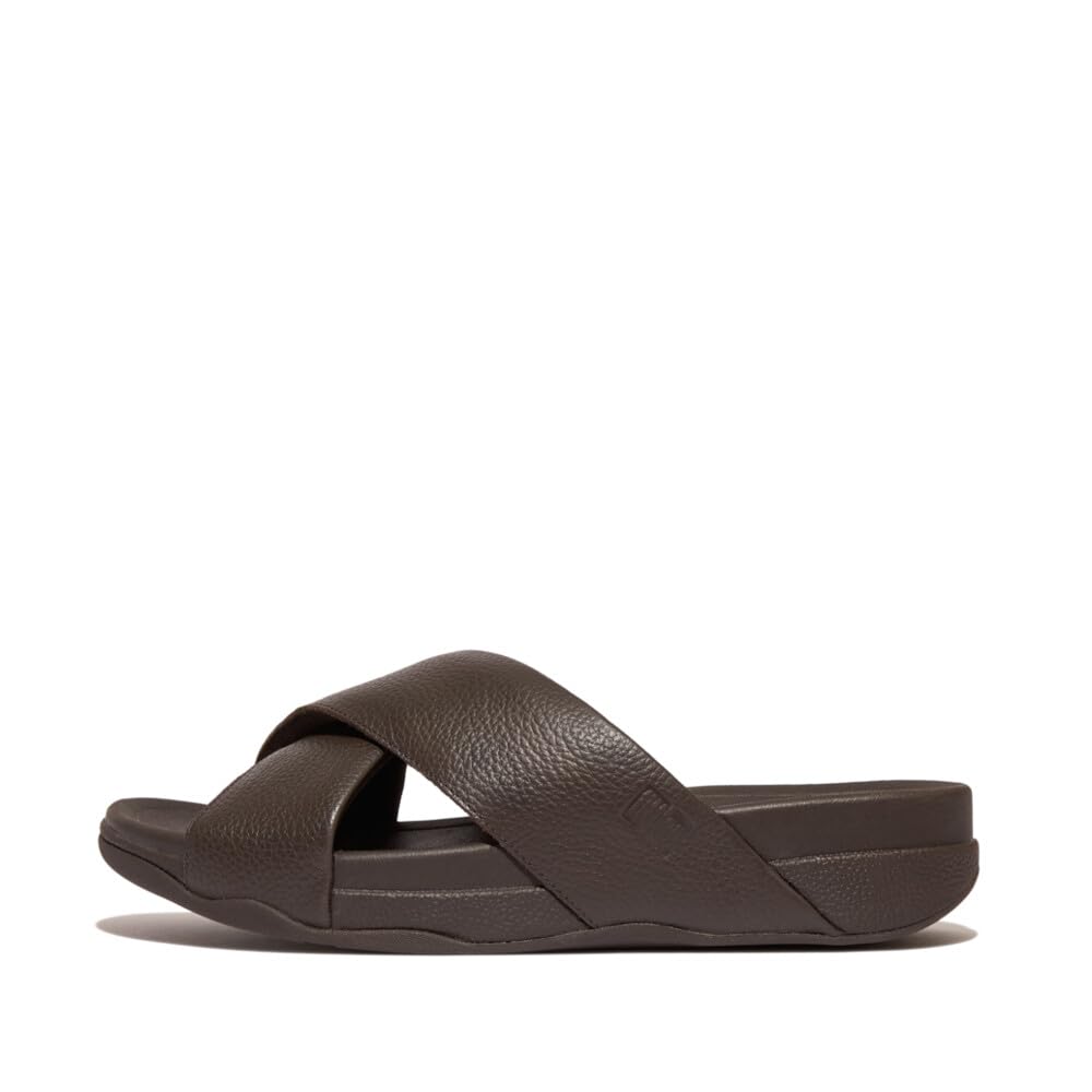 FitFlop Surfer Men's Tumbled Leather Slide Sandals