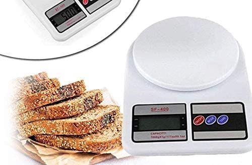 High Accuracy Digital Kitchen Scale 10 Kg - White Electronic Weight Scale - Portable Kitchen Food LCD Display Scales