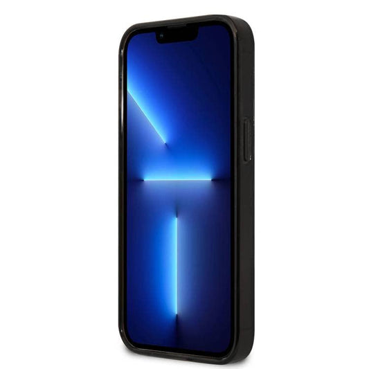 حافظة صلبة شفافة مزدوجة الطبقة بنمط الكربون II من CG Mobile AMG لهاتف آيفون 14 برو ماكس (6.1") – سوداء