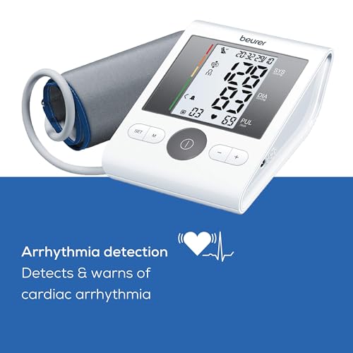 Beurer BM28 Upper Arm Blood Pressure Monitor with Patented Resting Indicator for Accuracy, Cuff Position Assistance and Colour-Coded Risk Indicator