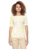 Splash Floral Pattern Boat Neck Short Sleeves Blouse for Women - Safqqa Egypt