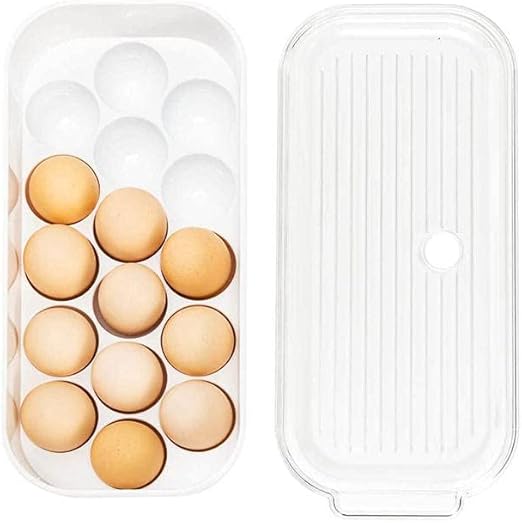 ECVV 16-Egg Refrigerator Storage Container with Lid & Handle Clear - Have Scratches