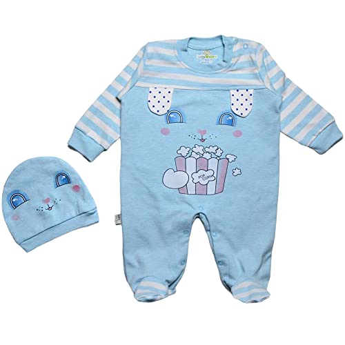 Baby Shoora Girls' 2-Piece Bodysuit and Hat Set (Pack of 2)