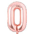 بالون فويل كبير على شكل رقم صفر يمكن ملؤه بالهواء أو الهيليوم من مواد عالية الجودة مصنوعة خصيصا لتزيين حفلات أعياد الميلاد 82 × 72 سم - ذهبي وردي