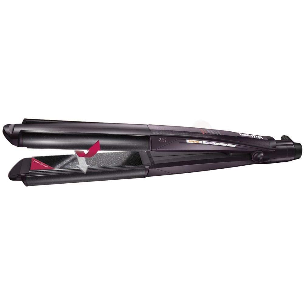 BaByliss ST330E Diamond Ceramic 2-in-1 Hair Curler & Straightener – Wet & Dry Use, 6 Heat Settings, Up to 235°C