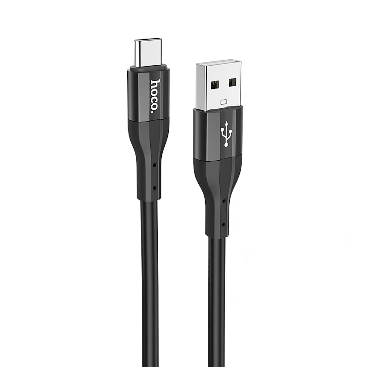 Hoco Silicone Cable For Charging And Data Transfer, 1 meter, black - Safqqa