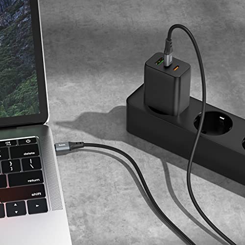 Hoco X86 Spear Silicone Fast Charging & Data Cable USB-C to USB-C – Black