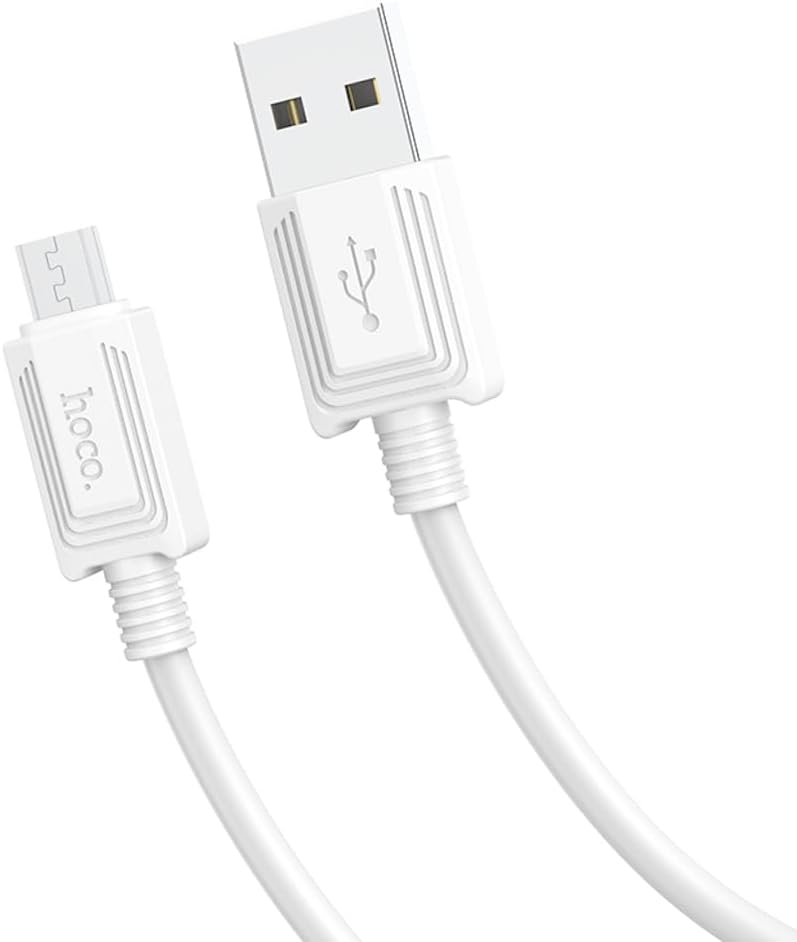 Hoco X73 - Charging And Data Transmittion Cable (2.4A -1M), USB-A To Micro-USB Plug, Compatible With Samsung Huawei Xiaomi Oppo - White