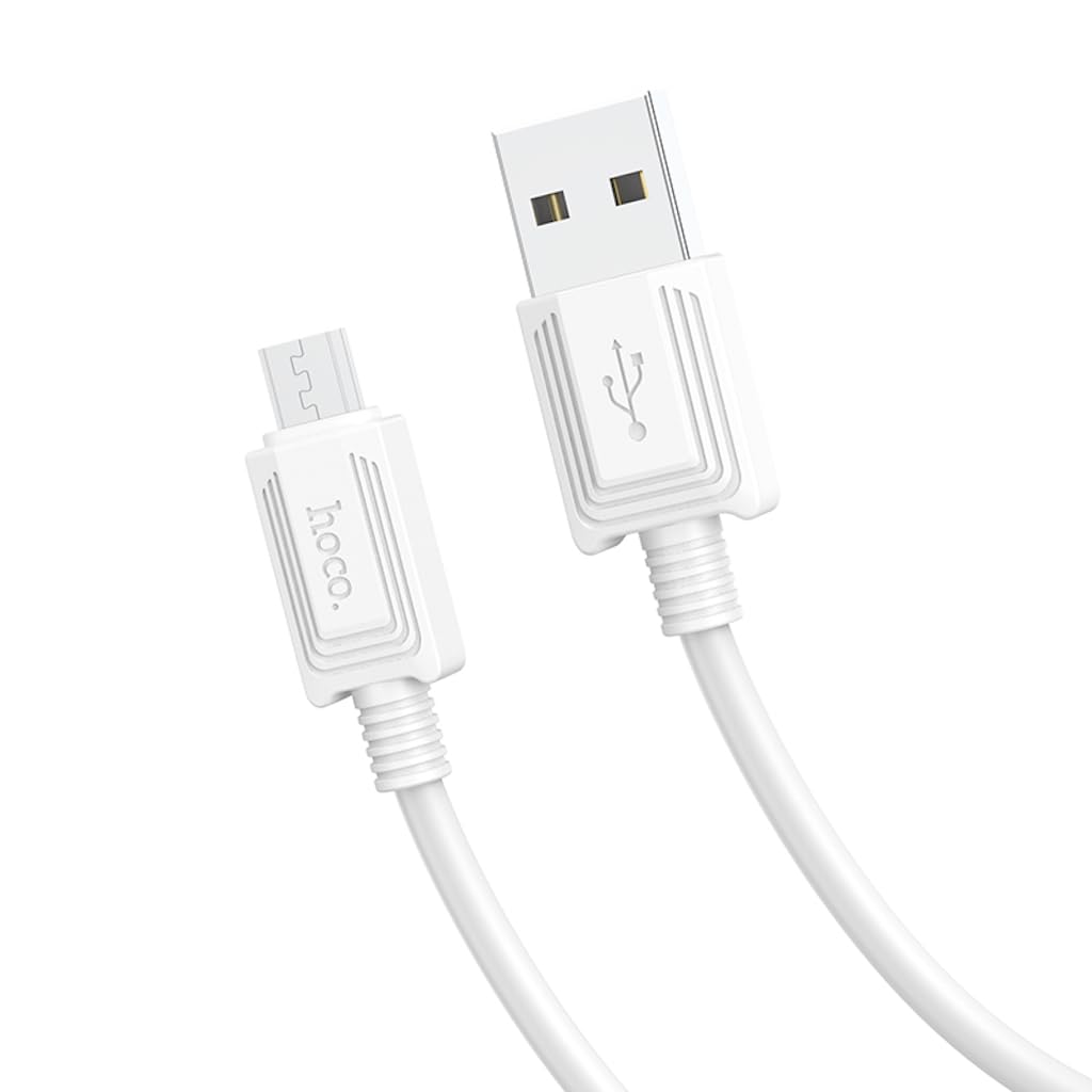Hoco X73 - Charging And Data Transmittion Cable (2.4A -1M), USB-A To Micro-USB Plug, Compatible With Samsung Huawei Xiaomi Oppo - White