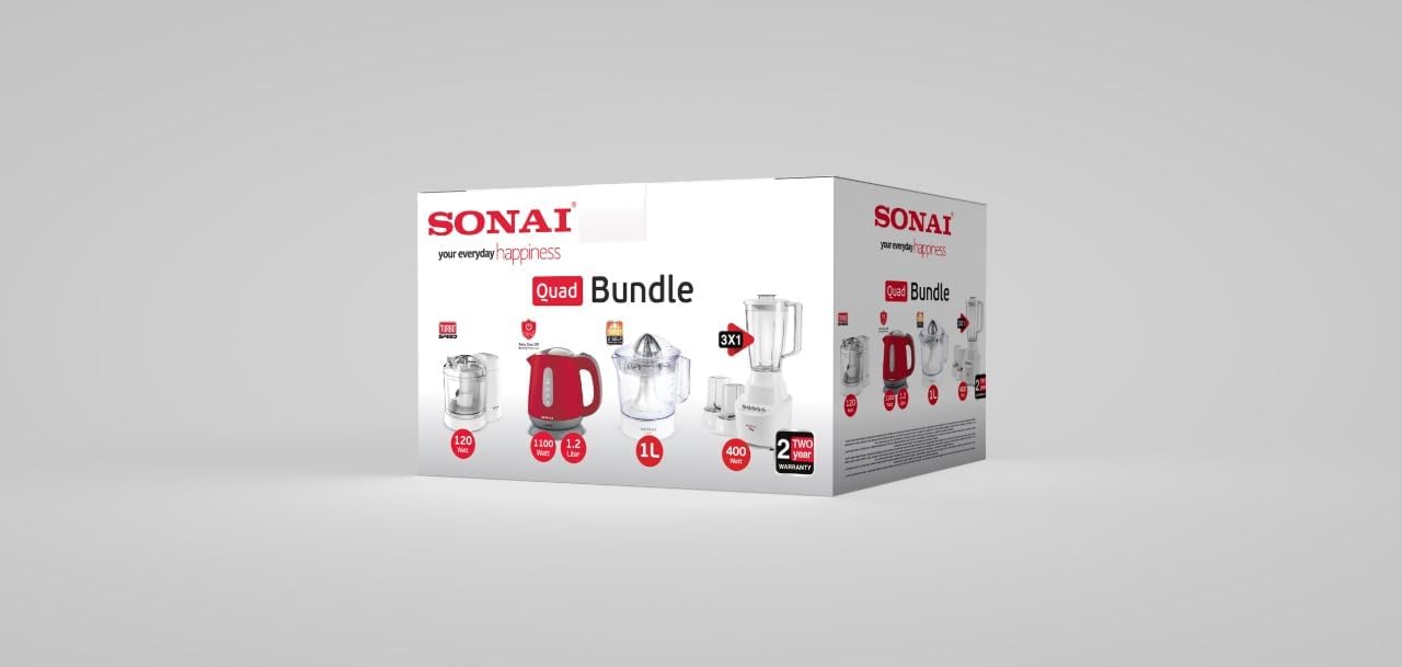 Sonai bundle 4x1, blender 400w, Juicer 1L,Chopper turbo 350ml, Kettel 1,2 1100 Watt