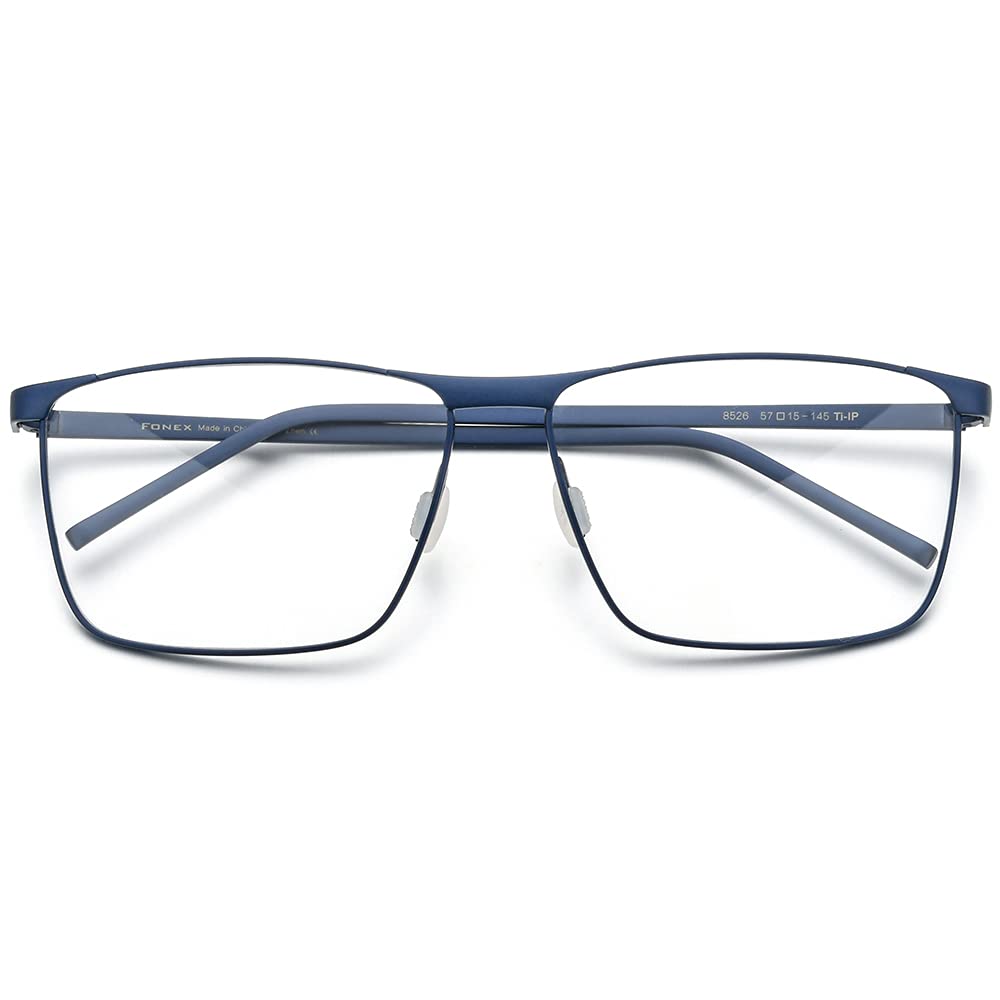 Fonex Pure Titanium Glasses Frame for Men,Square Full Rim Myopia Optical Eyeglasses